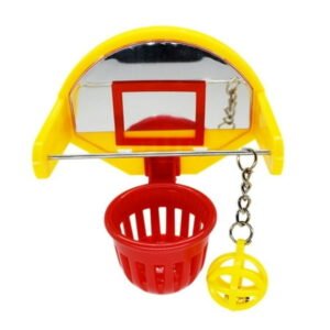 BYDOT Funny Parrot Birds Toys Mini Basketball Hoop Props Parakeet Bell Ball Chew Toy Pet Supplies