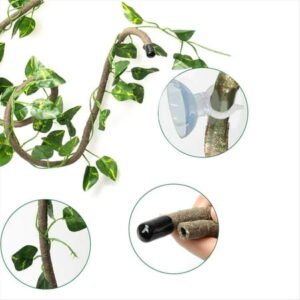 Rollbacks & More Reptile Bend-A-Branch Vines Flexible Leaves Pet Habitat Decor Climber Jungle Long for Climbing Gecko Lizard