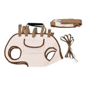Dog Full Body Lift Harness for Small Dogs, Hands Free Shoulder Yorkie Carrier, Breathable Pet Carrier Backpack with Small Puppy Treat Bag, Beige