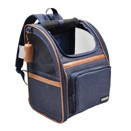 GOOPAWS Pet Carrier Backpack for Dogs and Cats, for Hiking Travel Camping Outdoor Hold Pets Up to 25 Lbs, Navy Blue