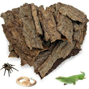 Triani 300g Reptile Bark Bedding Natural Flat Cork Wood Pieces Substrate Tank Supplies Wood Bark Decor Cork Flat Bedding for Snake Spiders Bearded Dragons Hermit Crabs