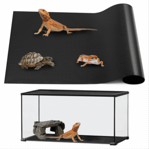 Reptile Mat,Reptile Terrarium Substrate Liner for Leopard Gecko, Lizard,Snake,Tortoise,Reptile Flooring 18×36 Inch Black