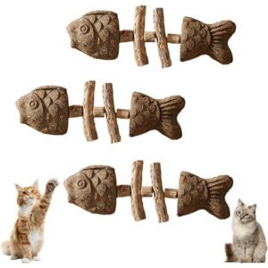 Purrident – Fix Your Cat’s Dental Health, Natural Fishbone Catnip & Silvervine Chew Toy, Interactive Kitten Chew Playthings, Pets Cat Chew Stick Toys, for Cats Teeth Cleaning (3pcs-a)（A）