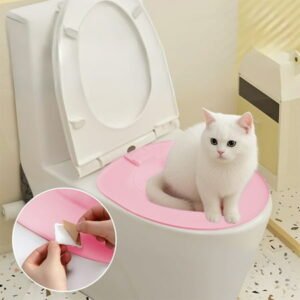 Meggemo Cat Litter Box Pet Toilet Training Kit for Indoor Cats Easy to Use Design Promotes Litter Training Hygienic Pet Sanitation Accessory