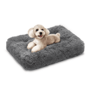 Magshion 28.5″ Rectangle Long Plush Pet Bed for Dogs & Cats Washable, Dark Gray