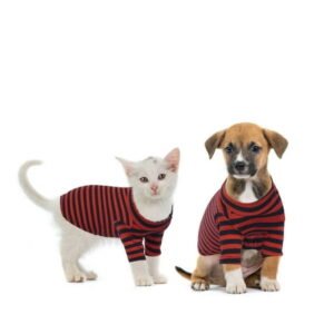 Kuoser Dog T-Shirt Puppy Cat Stripe Tee Breathable Strechy Pet Apparel Pet clothes for Small Medium Dogs and Cats