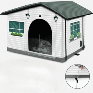 Weatherproof Insulated Heated Cat House with Heated Pad – Elevated Winter Safe Shelter for Outdoor & Feral Cats (20″x16.5″x16″)
