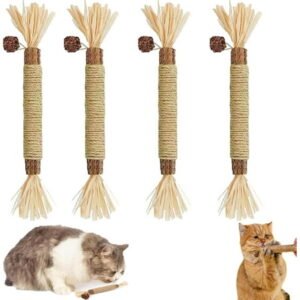 Purriq Natural Silvervine Dental Sticks, Silvervine Sticks for Cats, Natural Cat Chew Toys for Dental Health