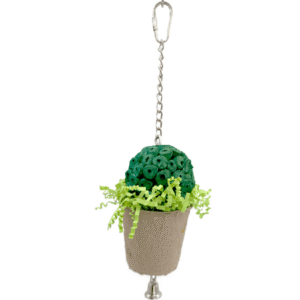 1578 Green Sola Peat Shredder – Handcrafted Foraging Bird Cage Toy, Lightweight Chewable Parts