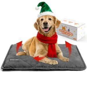 Self Warming Cat Bed Washable Cover And Non Slip Bottom Self Heating Pet Pad for Medium Large dogs, Gray, 36inch