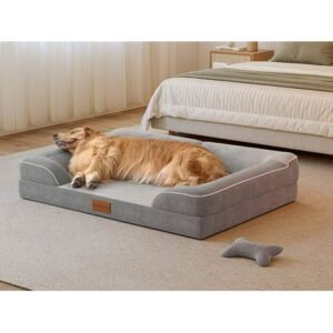 Bestco Orthopedic Dog Bed 36″ Waterproof Dog Sofa Bed with Removable Washable Cover Light Gray