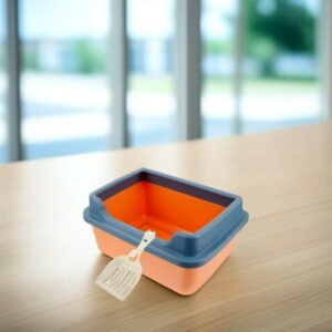 AURARMLET Portable Plastic Cat Litter Box Set with Scoop, Easy-to-Clean Litter Tray for Cats and Small Pets