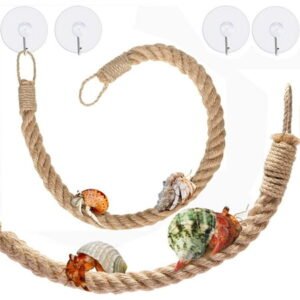 Hermit Crab Climbing Toys,2 Pack Hermit Crab Rope Ladder with Hooks,Reptile Vines Toys, Reptile Tank Terrarium Accessories Hermit Crab Supplies for Hermit Crab Lizards Geckos Snakes (21.6 Inch)