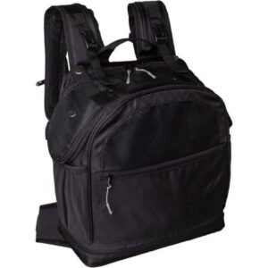 TJOUL PupPak Dog Front Carrier, Medium, Grey – Hands-Free Hiking & Camping Pet Backpack for Small Pets up to 20 lbs, Padded Straps, Breathable Mesh, Water-Resistant, Safety Clip