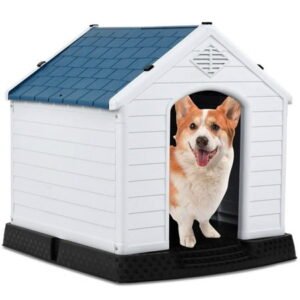 Up to 40 lbs Waterproof Non-Toxic PP Dog Cat Kennel Puppy House Outdoor Pet Shelter Medium