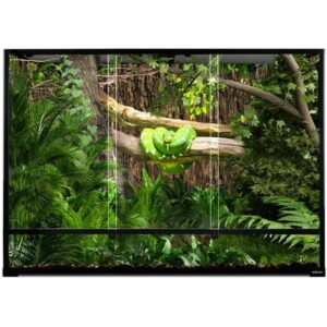 REPTI ZOO Vertical Reptile Glass Terrarium, 48″ x 18″ x 36″ Tempered Glass Rainforest Reptile Terrarium