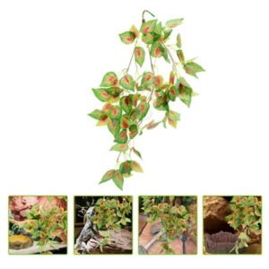 NIAIZEK Reptile Terrarium Plastic Leaf Decoration for Desert Habitat Supplies 1 Set and