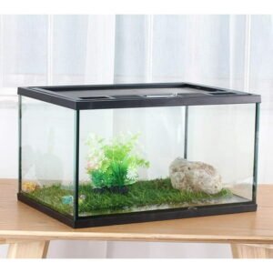 CRAPELLES Frogs Turtle Glass Terrarium Feeding kit 6 Gallon Tank, 15.7×11×9 inches, for Reptile, Insect, Horned Frogs