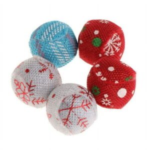 ESTONE 5pcs Cat Toys Christmas Ball Catnip Pets Kitten Teaser Interactive Funny Supply