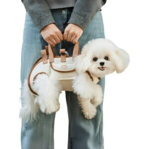 Portable Breathable Pet Carrier Sling & Backpack for Dogs & Cats, Adjustable Full-Body Harness with Traction Leash, Crossbody & Car-Friendly