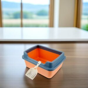 PENIKOKO Cat Litter Box with Scoop, Easy to Use Plastic Litter Tray for Household Cats, and Convenient Pet Accessory