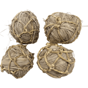 5017 Pk4 Seagrass Sphere Chewers – Handwoven Natural Chewable Bird Foot Toys