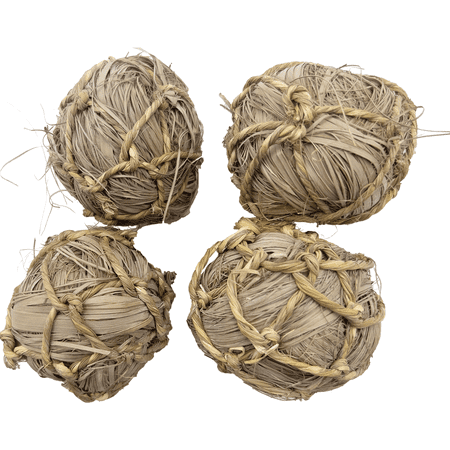 5017 Pk4 Seagrass Sphere Chewers – Handwoven Natural Chewable Bird Foot Toys