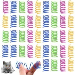 40 Piece Cat Spring Interactive Toy – Colorful Plastic Coil Playtime Set for Kittens to Kill Time and Keep Fit – Creative Novelty Gift