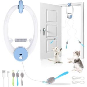 Risehigh Cats Toy Interactive for Indoor Cats Automatic Electric Flying Bird Feather Mouse Toy – Best Kitten & Adult Cat Enrichment Mouse cat Toy Hanging Electric Kitty Toys for Bored Cats