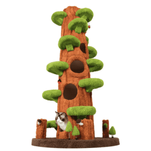 LHBCraft 88.6″ Tall Cat Tree for Indoor Cats, Large Cat Tower with Luxury Cat Condo, Cat Tree Tower with Soft Cushion, Scratching Board, Plush Platform and Top Perch