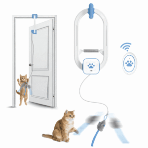 LAPTOM MAX Interactive Cat Toy for Indoors – Automatic Retractable Hanging Mouse, Hangs Over Door Frame, USB Rechargeable