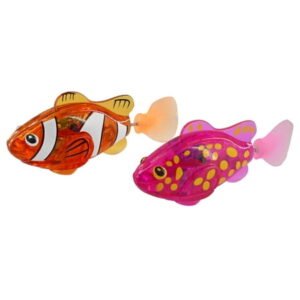 Electronic Swimming Fish Cat Toy, Interactive Flopping Robotic Fish with LED Light, Waterproof