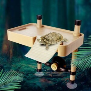 Happy Date Turtle Floating Dock Reptile Sun Platform with Ramp Ladder Amphibian Floating Platform for Aquarium