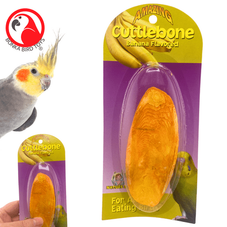 Bonka Bird Toys 30006 Medium Cuttlebone Banana Flavor Calcium Health Parrot Pet