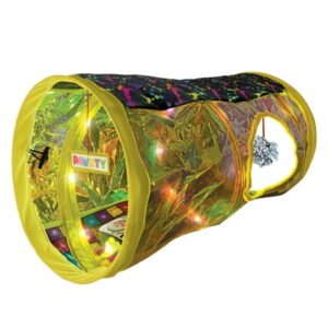 KONG® Play Spaces Rave Cave, Foldable Multi-Sensory Cat Tunnel for batting, stalking and pouncing