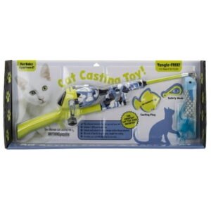 Kid Casters Cat Caster Toy Camo Tangle Free, Retractable & Easy to Store Includes 2 Teaser Toys