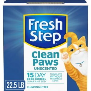 Fresh Step Clean Paws Unscented Clumping Cat Litter, 22.5 lbs
