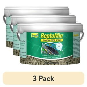 (3 pack) Tetra ReptoMin Floating Food Sticks for Aquatic Turtles, Newts and Frogs, 1.43 lbs.