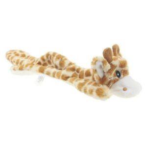 Mikilon Squeaky Dog Toy for Small Medium Dogs | Zebra Tiger Giraffe Plush Tug Toy with No Stuffing | Interactive Chew Puppy Toys | Flat Puppy Toys – 17.7″