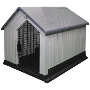 Mirapet Durable Plastic Dog House for Medium to Large Dogs, Indoor/Outdoor Doghouse