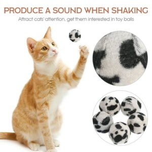 Stri 5pcs Animal Wrapped Tennis Balls Funny Pet Cat Kitten Toy Balls Playthings