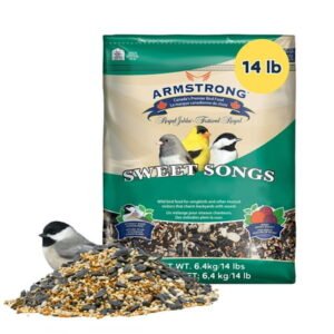 Armstrong Wild Bird Food Royal Jubilee Sweet Songs, 14 Pounds – with Black Oil Sunflower, White & Red Millet, Sunflower Kernels, Nyjer, Safflower and Peanuts
