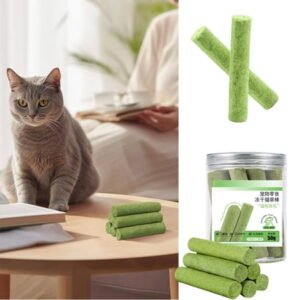 50g Cats Treat Cat Grass Teething Stick Kitten Toy Catnip Toys for Hairball Removal Freeze Dried Chew Dental Food for Indoor Kitty Lickable Edible Snack for Eliminate Fur Digestion