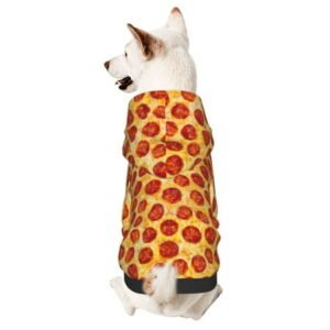 Realistic Pizza Pattern Dog Sweatshirt Pet Wear Hoodie Soft Warm Easy To Wear Puppy Cat Dogs Apparel Small