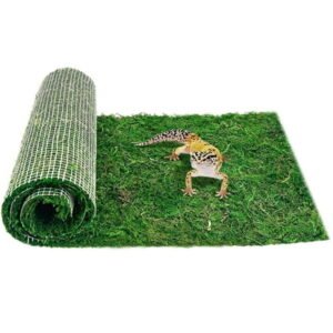 Duslogis Reptile Carpet Cuttable Terrarium Mat Artificial Moss Reptile Liner Green Substrate Flooring Bearded Dragon Tank Accessories for Leopard Gecko Lizard Snake Tortoise (11.8″ x 39.3″)