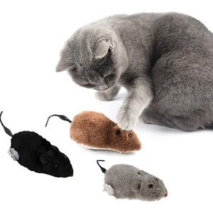 Walbest 3 Pack Cat Dog Pet Clockwork Mouse Toy, Wind Up Plush Mouse Toys Cat Catch Toy, Cat Kitten Play and Chase Moving Funny Toy (Random Colour)