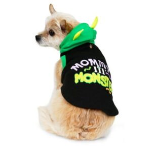 Vibrant Life Halloween Hoodie for Dogs & Cats, Mommy’s Lil’ Monster, Black, Extra Small