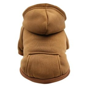 Small Dog Sweater, Pet Clothes – Qyaukm Winter Dog Hoodie Sweatshirts with Pockets Warm Dog Clothes for Small Dogs Chihuahua Coat Clothing Puppy Cat Custume, 棕色 XS