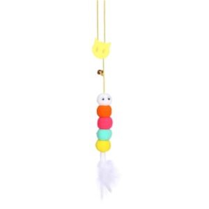 Interactive Cat Feather Teaser Wand, Retractable Hanging Cat Toy for Indoor Kittens, Physical & Mental Stimulation Play Chase Toy for All Cat Breeds