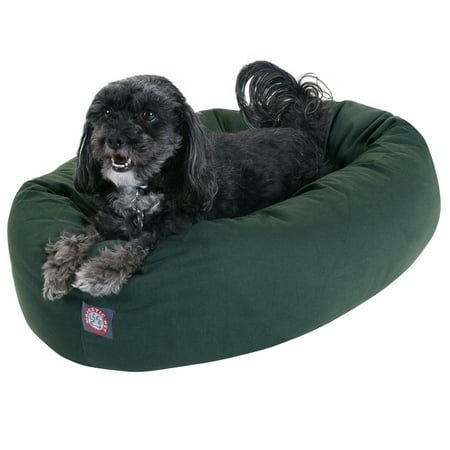 Majestic Pet Solid Poly/Cotton Bagel Dog Bed Machine Washable Green Small 24″ x 19″ x 7″